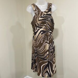 NWT Muse Boston Proper brown and tan swirly dress. Size 16 XL extra large